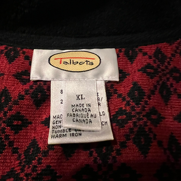 Talbots Geo Print Fair Isle Polar Fleece full zip Jacket for Women size XL - Picture 2 of 5